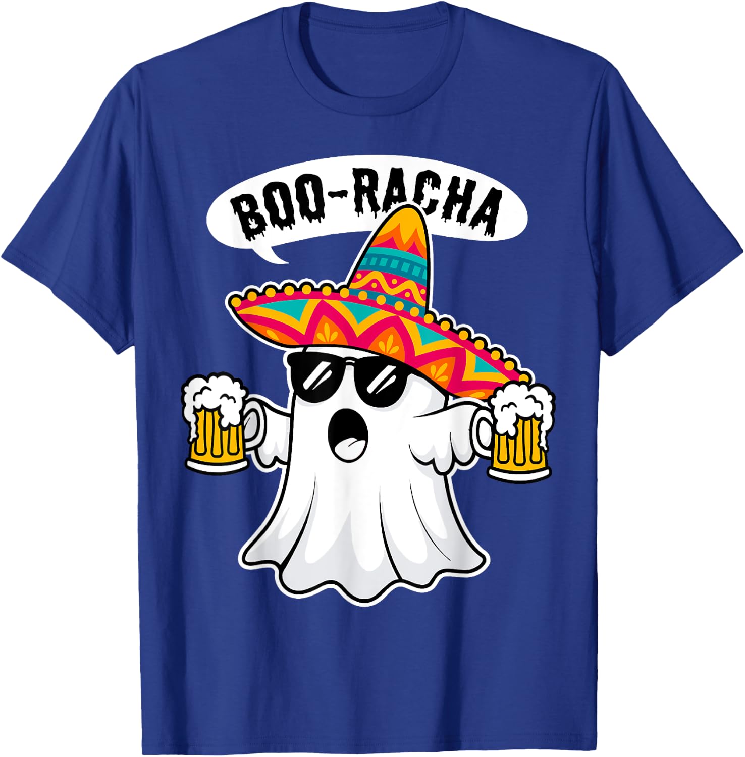 Boo-Racha Halloween Cute Ghost Boo Borracha Cinco De Mayo T-Shirt - T-Shirt | Royal