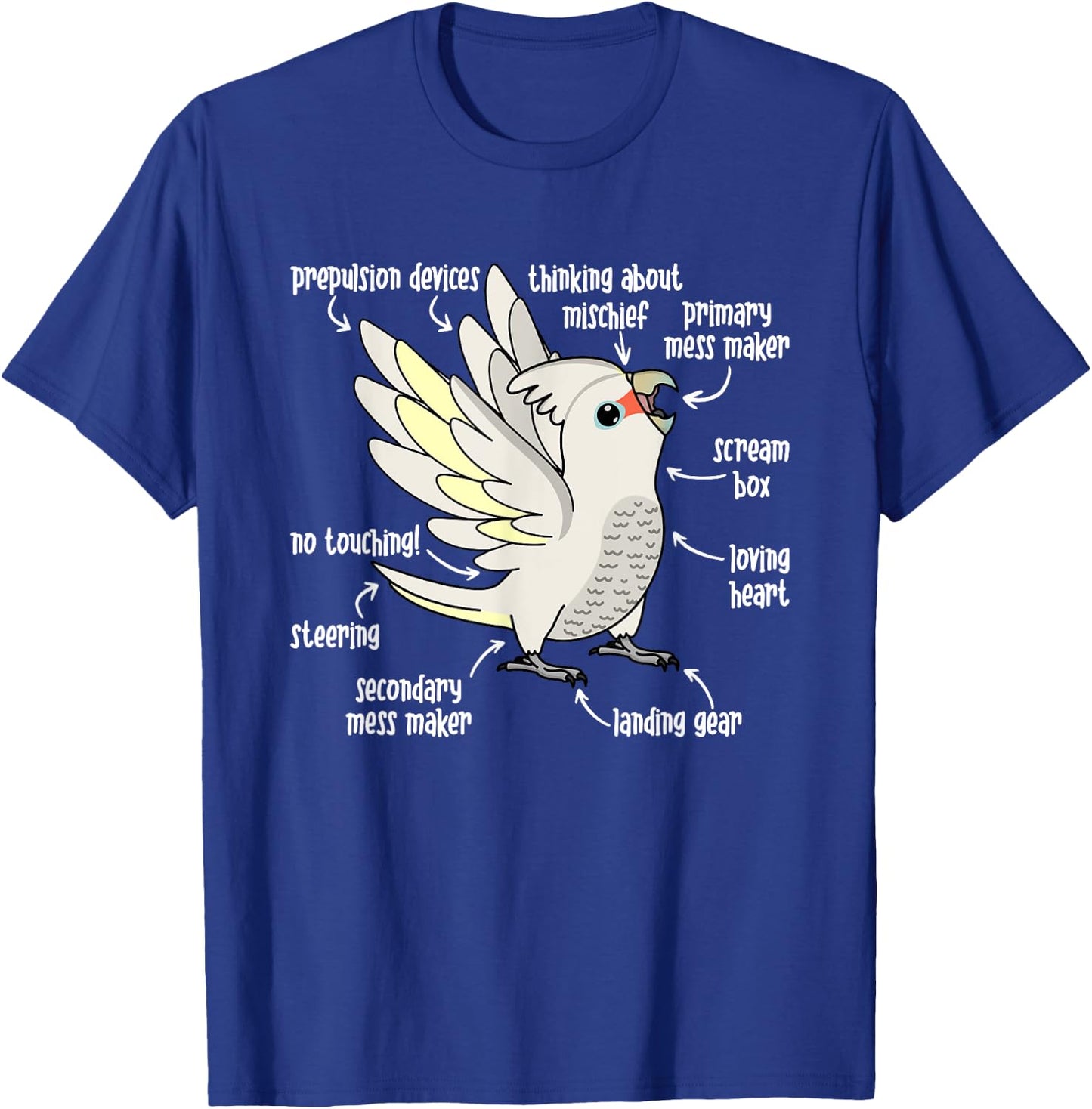 Parrot Anatomy I Goffins Cockatoo T-Shirt - T-Shirt | Royal
