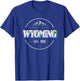 Wyoming Retro Vintage Mountain Outdoors State Graphic T-Shirt - T-Shirt | Royal