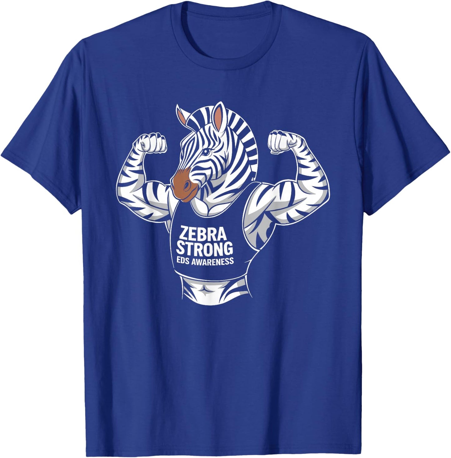 Zebra Strong EDS Awareness Ehlers Danlos Syndrome T-Shirt - T-Shirt | Royal