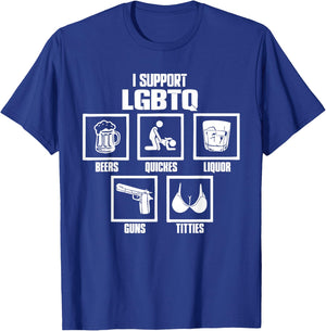I Support LGBTQ Funny Pride Month T-Shirt - T-Shirt | Royal