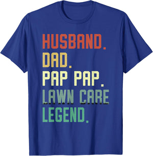 Husband Dad Pap Pap Lawn Care Legend Funny Mowing Grandpa T-Shirt - T-Shirt | Royal