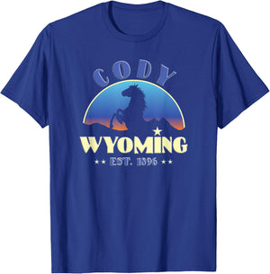Cody Wyoming WY Wild Horse T-Shirt - T-Shirt | Royal