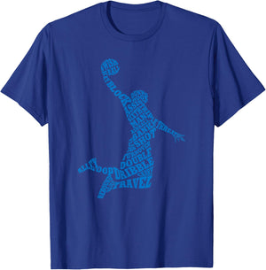 Basketball Player Typography Word Art T-Shirt - T-Shirt | Royal