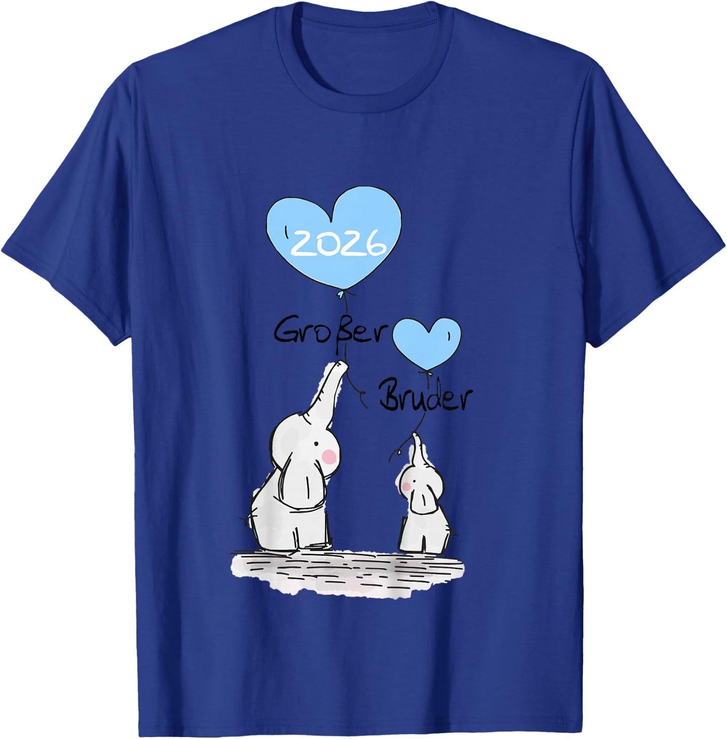 Children's Big Brother 2026 Gift Elephant Announcement Birth , White T-Shirt - T-Shirt | Royal