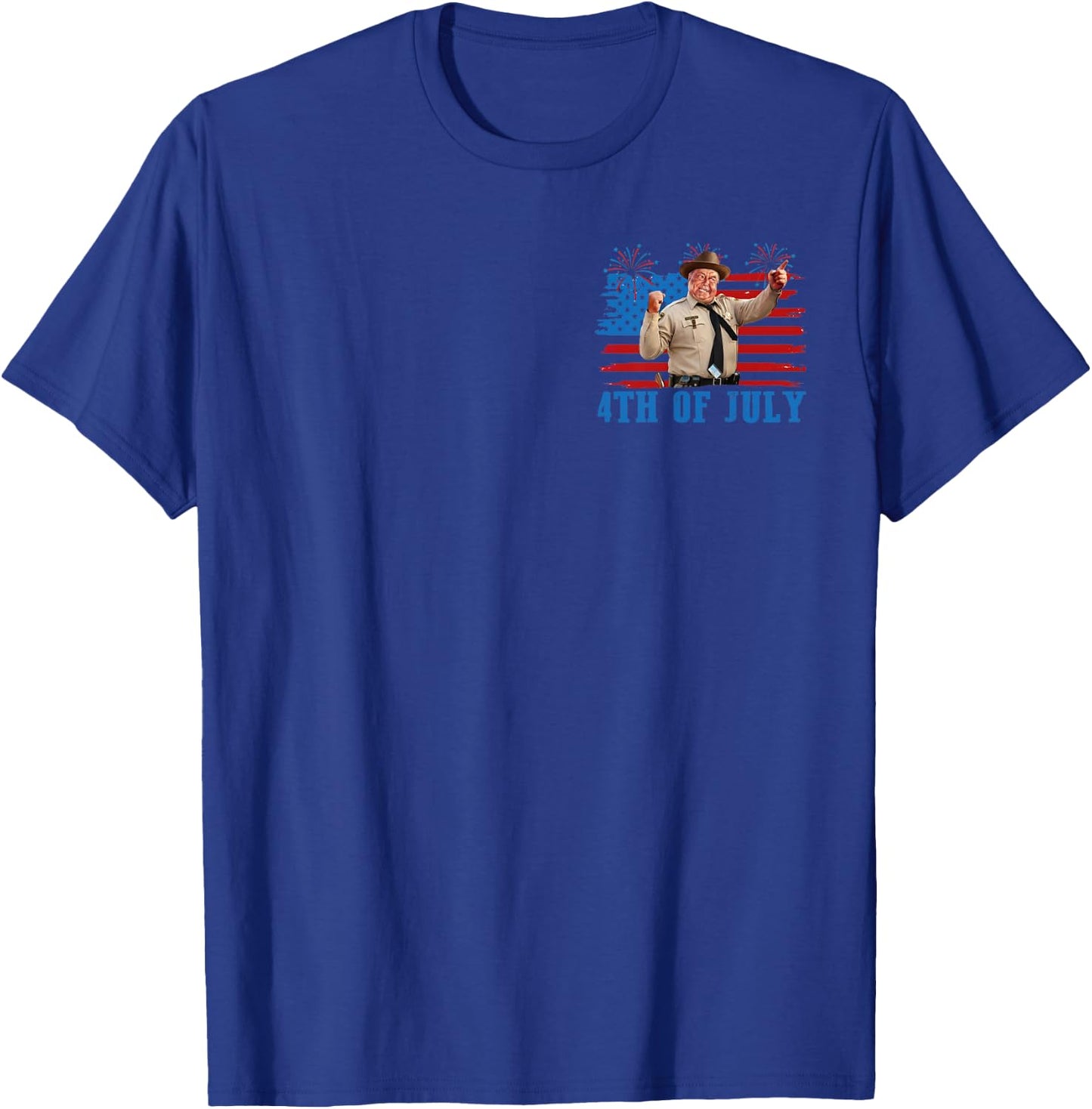 (2 Side) Retro Smokey Happy 4Th of July to All You Sumbitches T-Shirt - T-Shirt | Royal