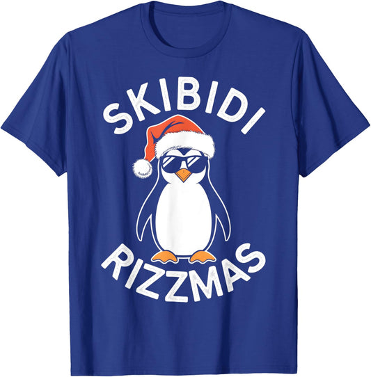 Skibidi Rizzmas Funny Christmas Christmas Season Penguin T-Shirt - T-Shirt | Royal