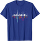 Tokyo Japan Night Skyline - Music & Sound Wave Reflections T-Shirt - T-Shirt | Royal