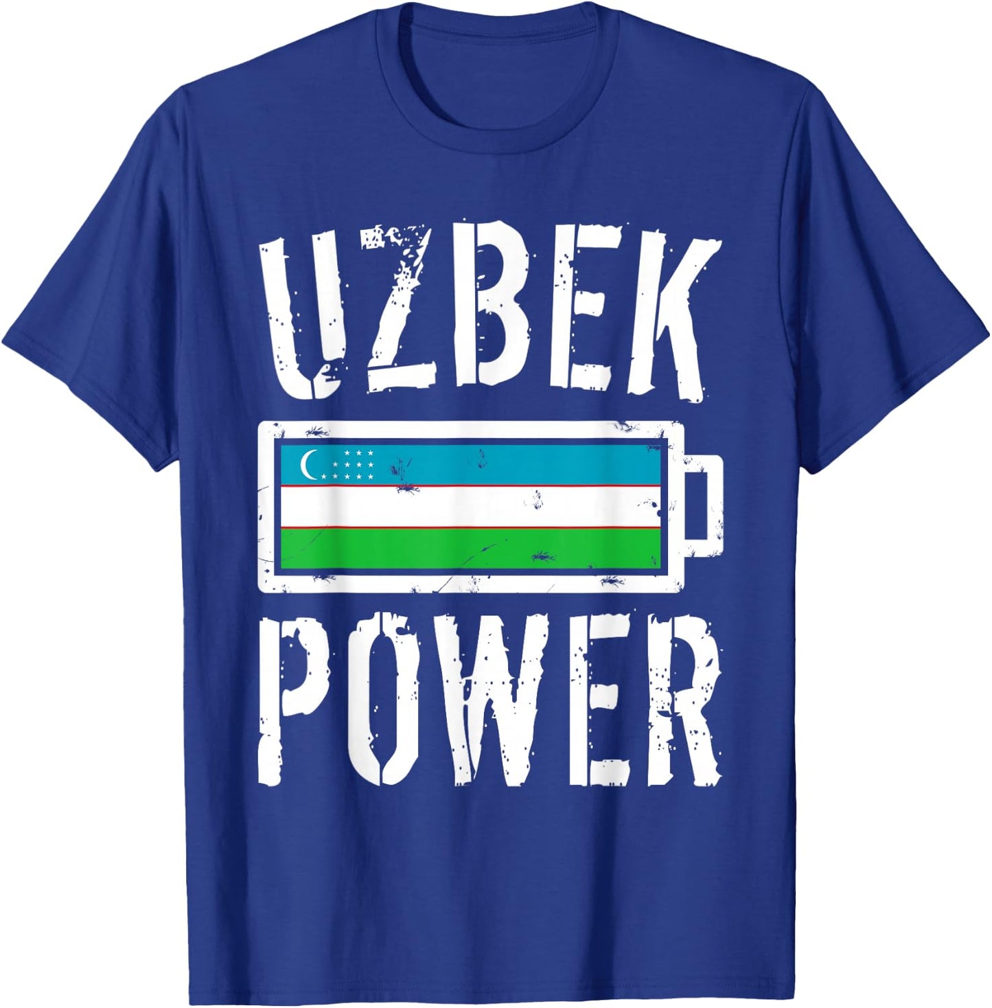 Uzbekistan Flag | Uzbek Power Battery Proud T-Shirt - T-Shirt | Royal