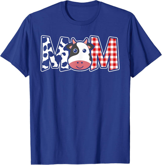 Cow Mom or Dad Birthday Farm Birthday Party T-Shirt - T-Shirt | Royal