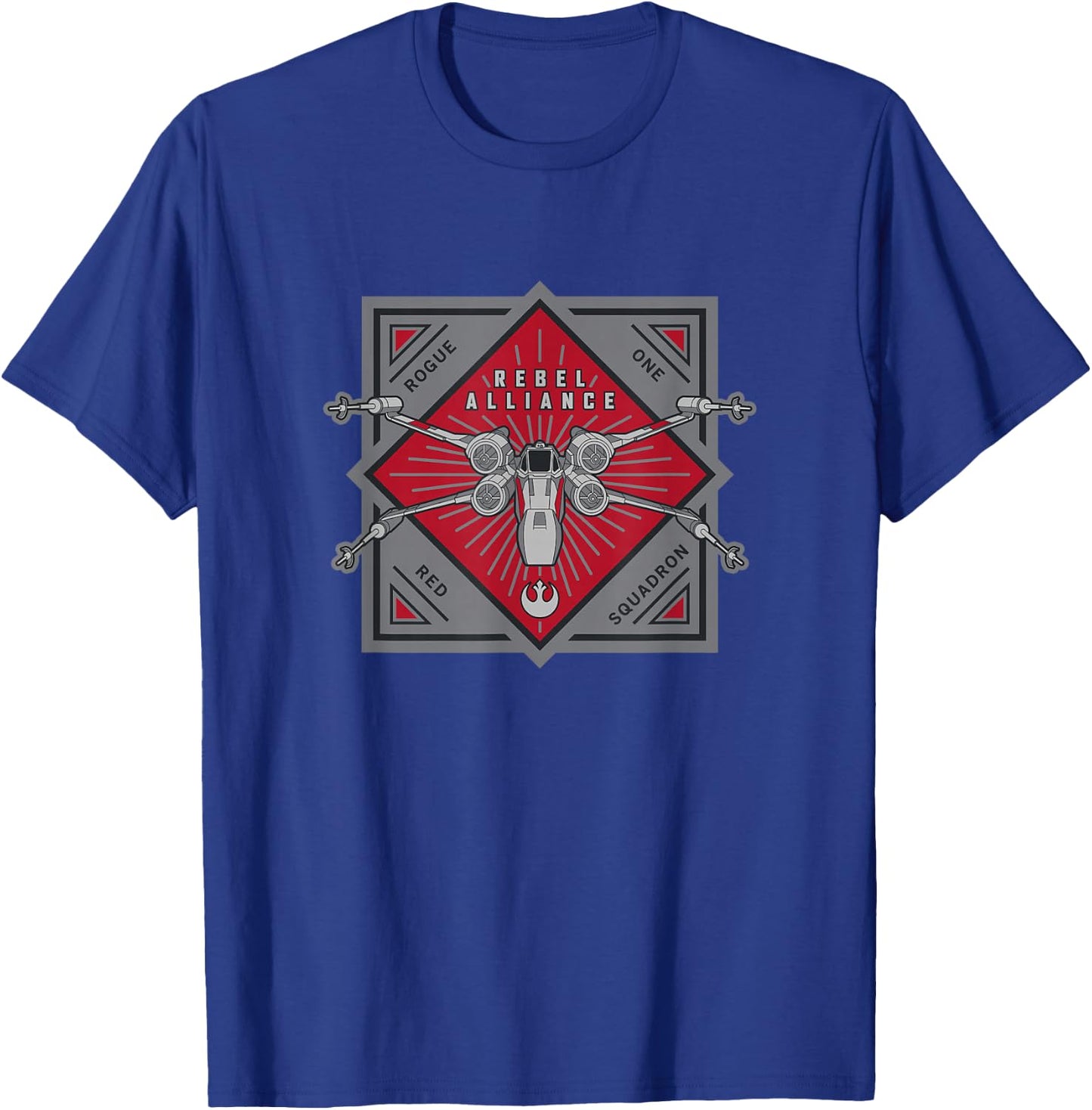 Star Wars Rebel Squadron Rogue One X-Wing Vintage Poster T-Shirt - T-Shirt | Royal