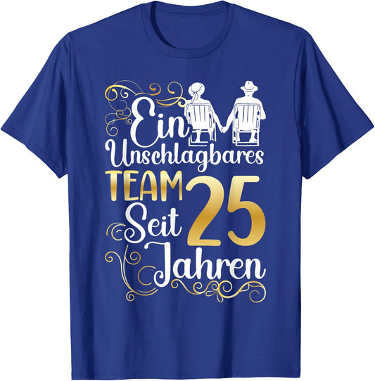 Silver Wedding 25 Years Married Wedding Anniversary , black, s T-Shirt - T-Shirt | Royal