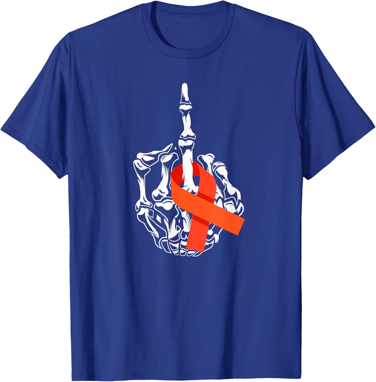 Fuck Leukemia Cancer Middle Finger Leukemia Cancer Awareness T-Shirt - T-Shirt | Royal