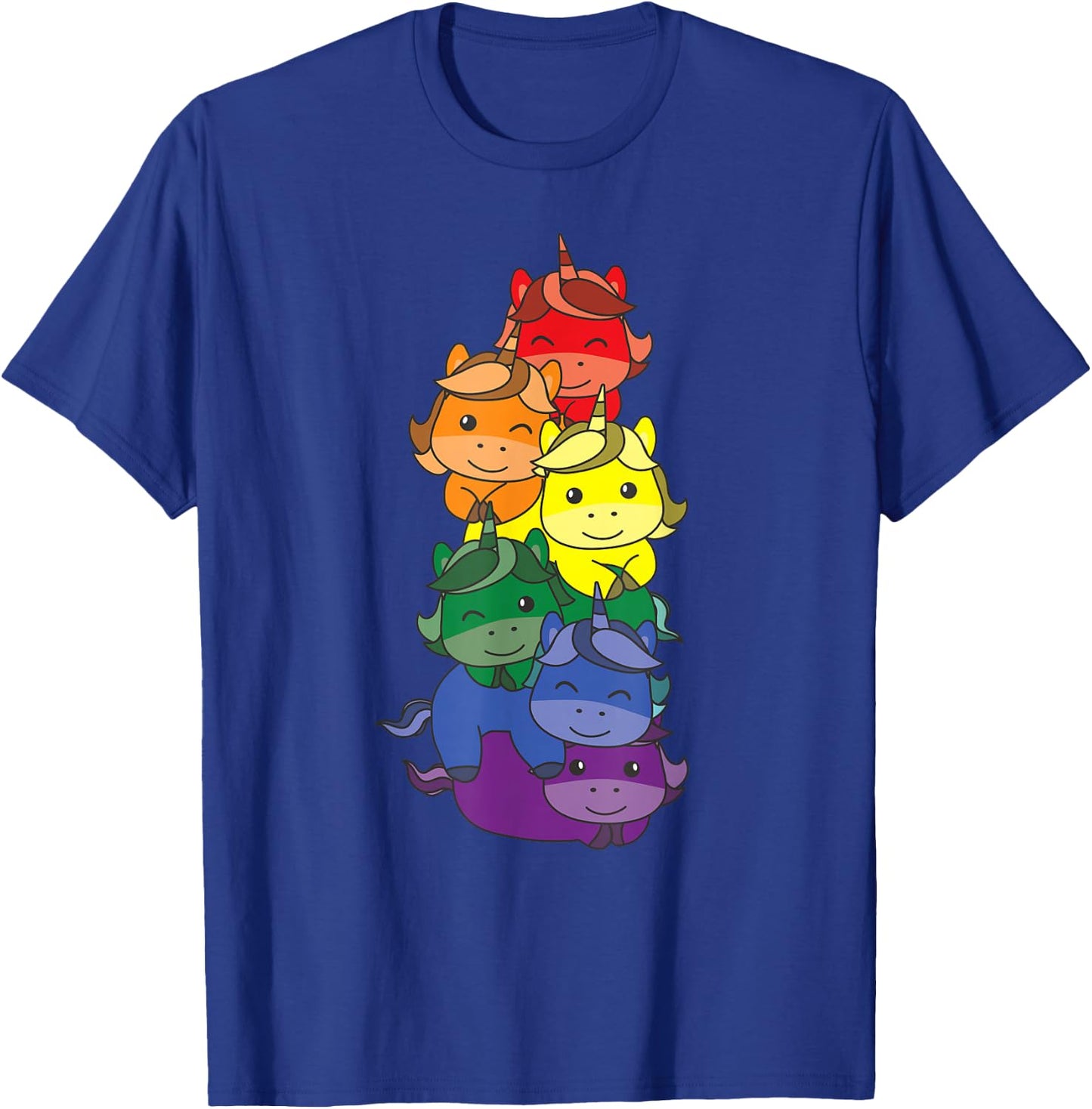 Rainbow Flag Pride Month LGBTQ Rainbow Unicorn , black T-Shirt - T-Shirt | Royal