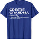 Crested Gecko Crestie Grandma Definition Funny Pet Reptile T-Shirt - T-Shirt | Royal
