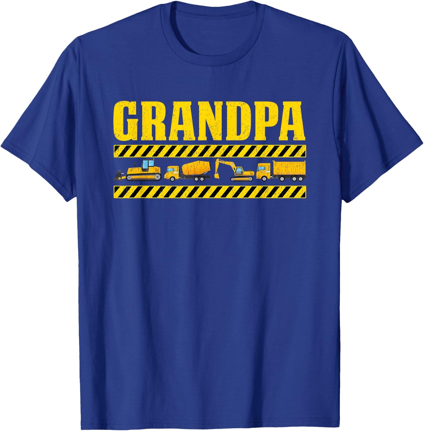 Grandpa Birthday Construction Party Matching T-Shirt - T-Shirt | Royal