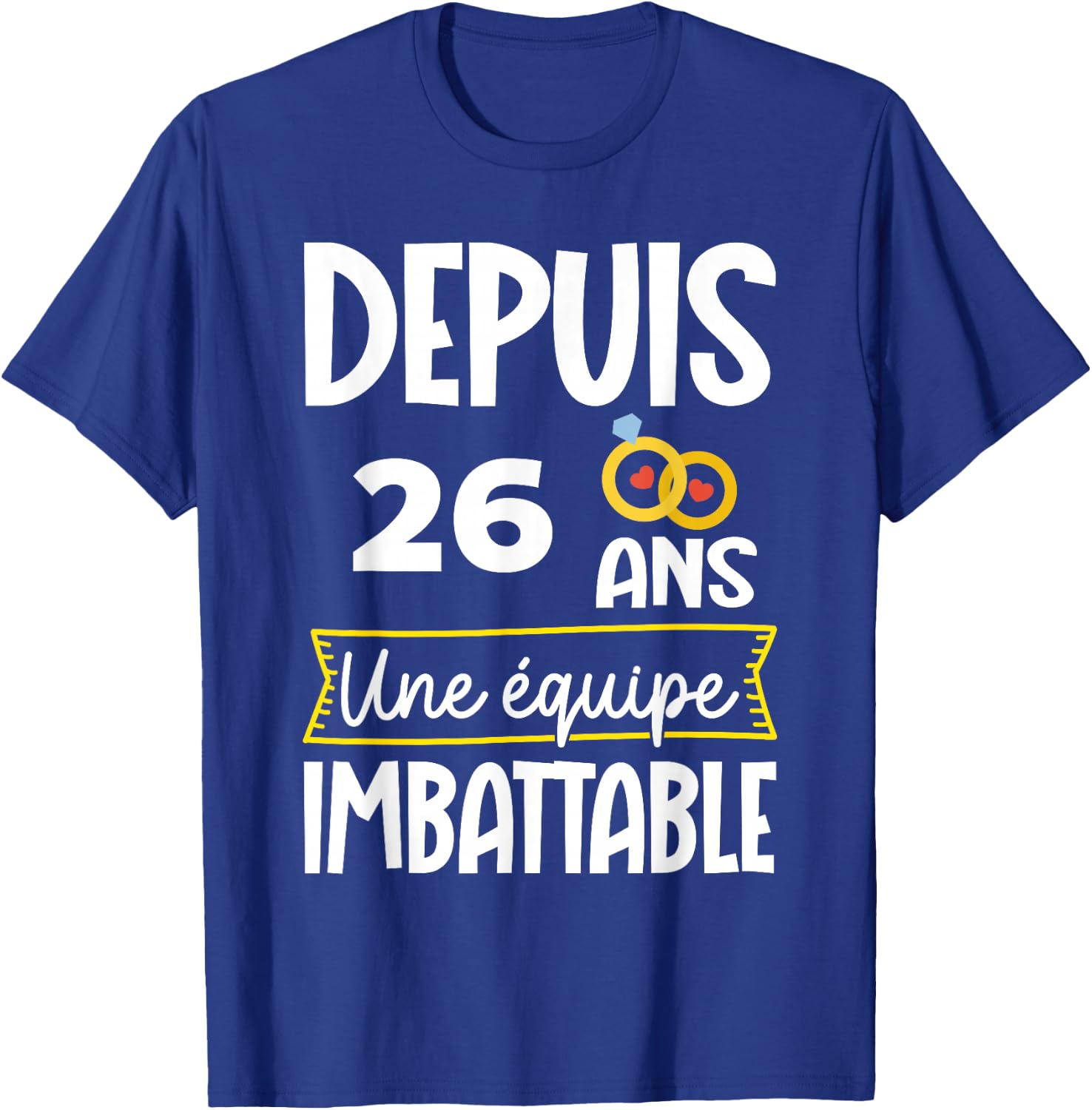 26th Wedding Anniversary 26th Wedding Anniversary for Couple , Black, S T-Shirt - T-Shirt | Royal