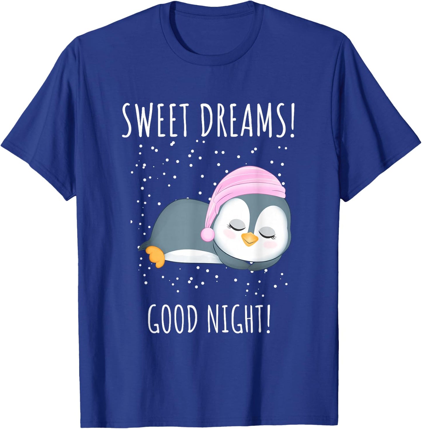 Sweet dreams. Good night. Funny Penguin Design For Kids T-Shirt - T-Shirt | Royal