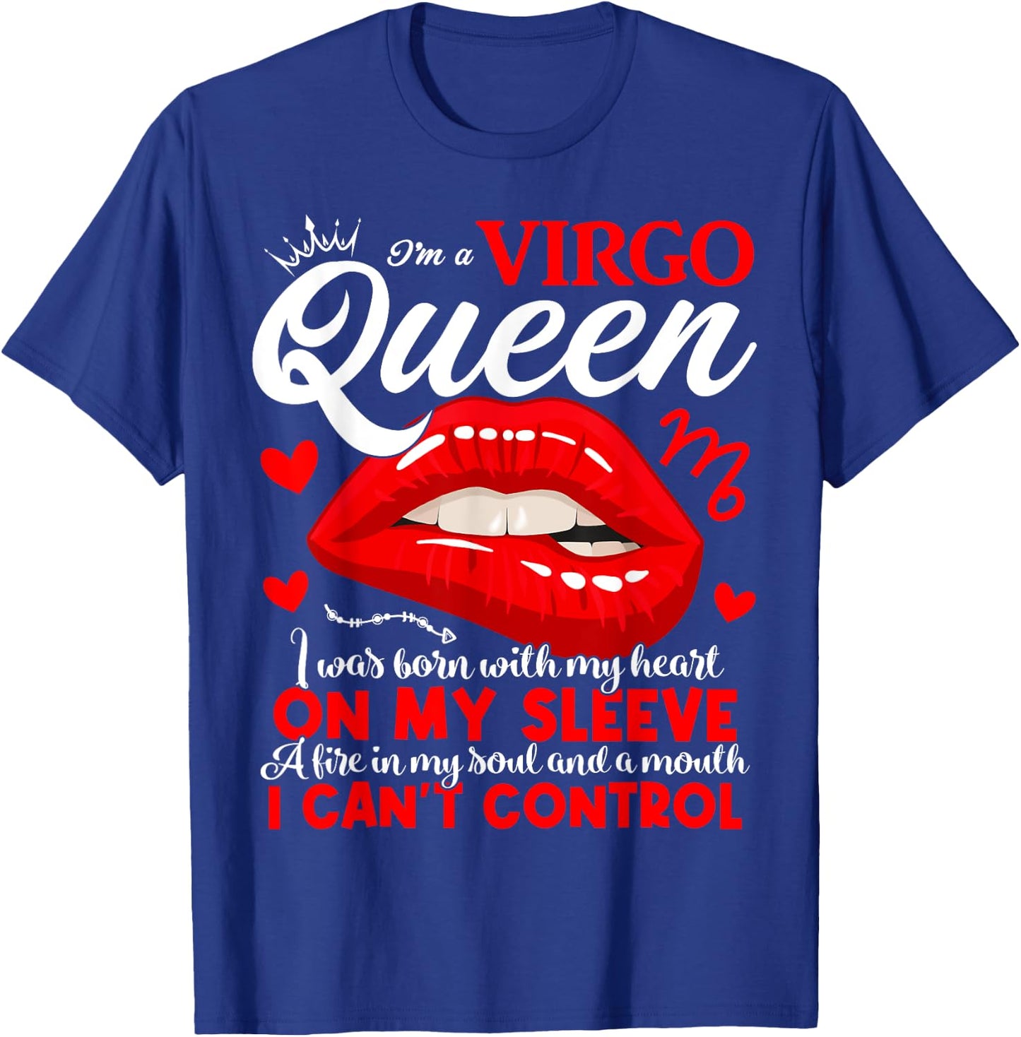Virgo Queen September August Birthday Virgo Zodiac Sign T-Shirt - T-Shirt | Royal
