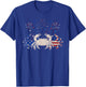 Three Crab 4th of July Patriotic American Flag T-Shirt - T-Shirt | Royal