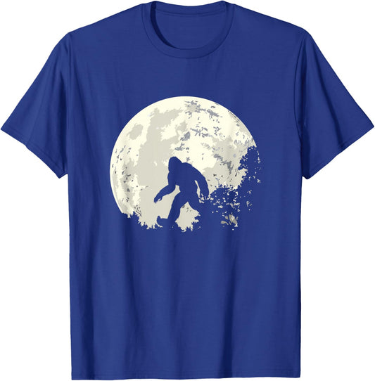 Bigfoot Moon Sasquatch T Shirt - I Believe in Bigfoot T-Shirt - T-Shirt | Royal