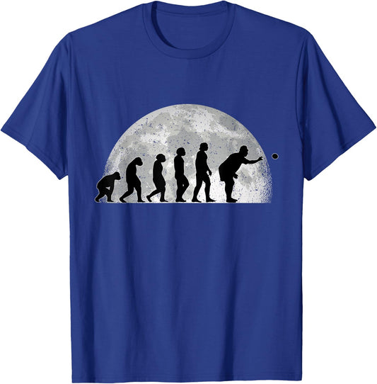 Bowling Evolution Moon Petanque Balls , Black, S T-Shirt - T-Shirt | Royal