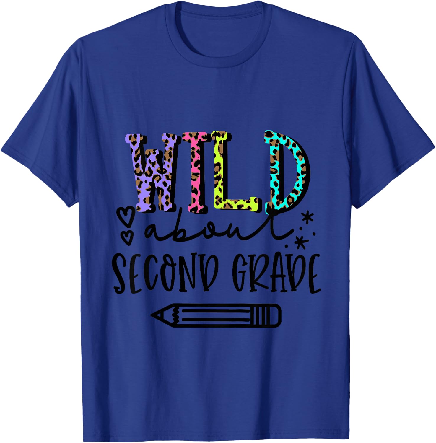 Kids Wild About 2nd Grade Girls First Day of Second Grade T-Shirt - T-Shirt | Royal
