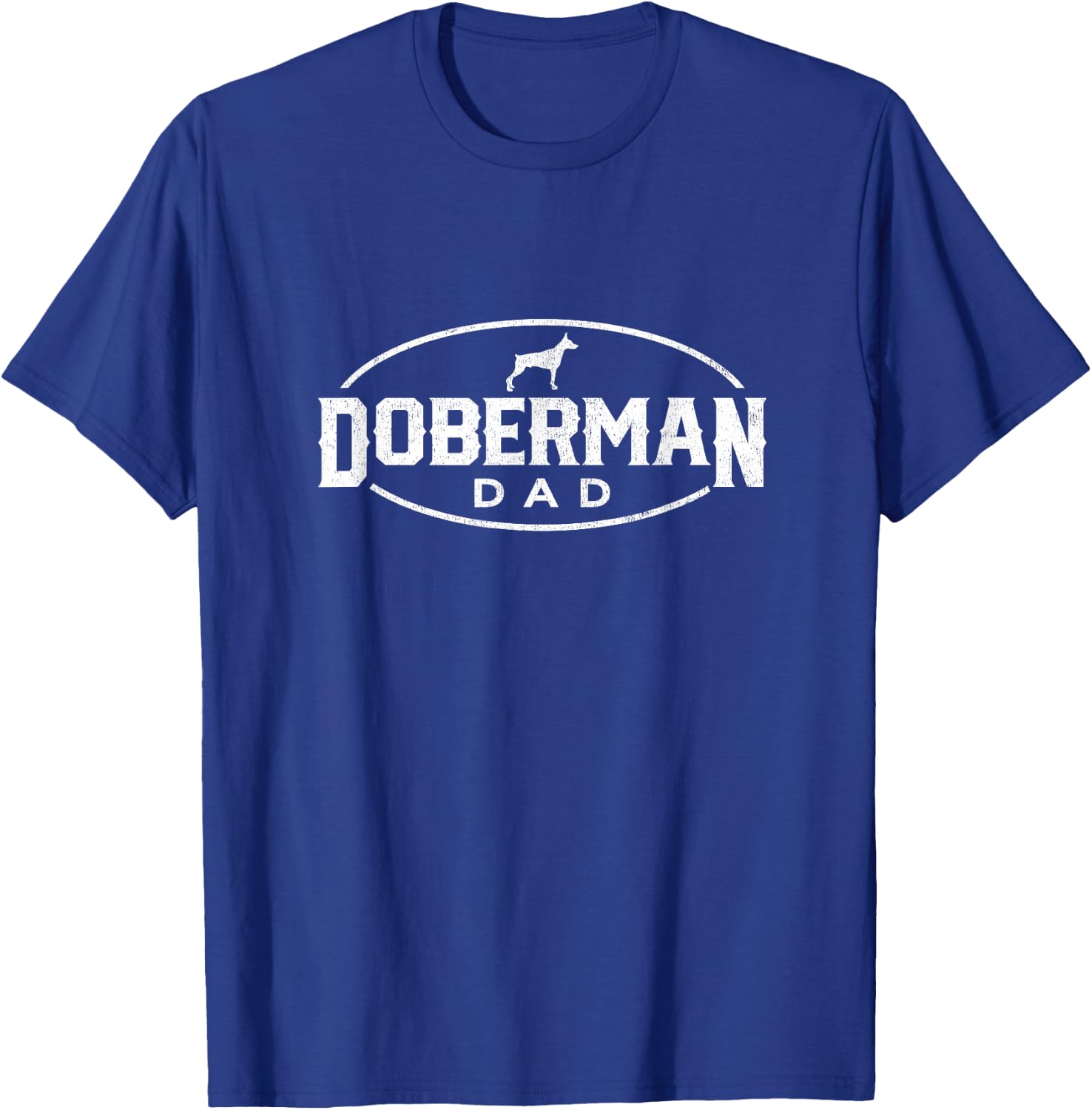 Doberman Pinscher Dog Dad Silhouette Fur Dog Papa Dog Lover T-Shirt - T-Shirt | Royal