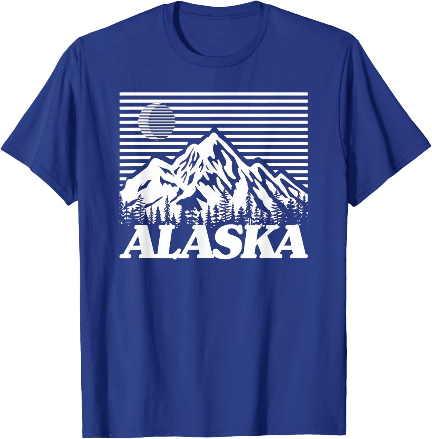 Alaska Retro Vintage Mountains & Outdoors Wilderness State T-Shirt - T-Shirt | Royal