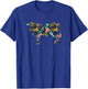 Floral Cow Silhouette Girls Cow Farm Animal T-Shirt - T-Shirt | Royal
