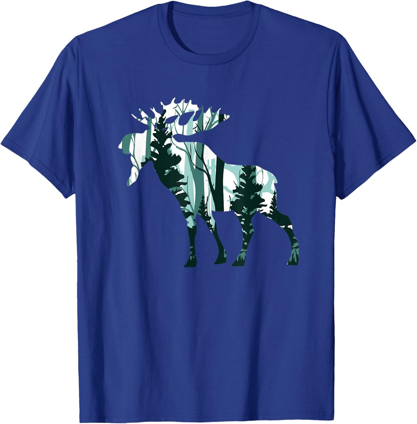 Nature Moose Hunter Gifts Hunting Bull Cow Antler Outdoors T-Shirt - T-Shirt | Royal