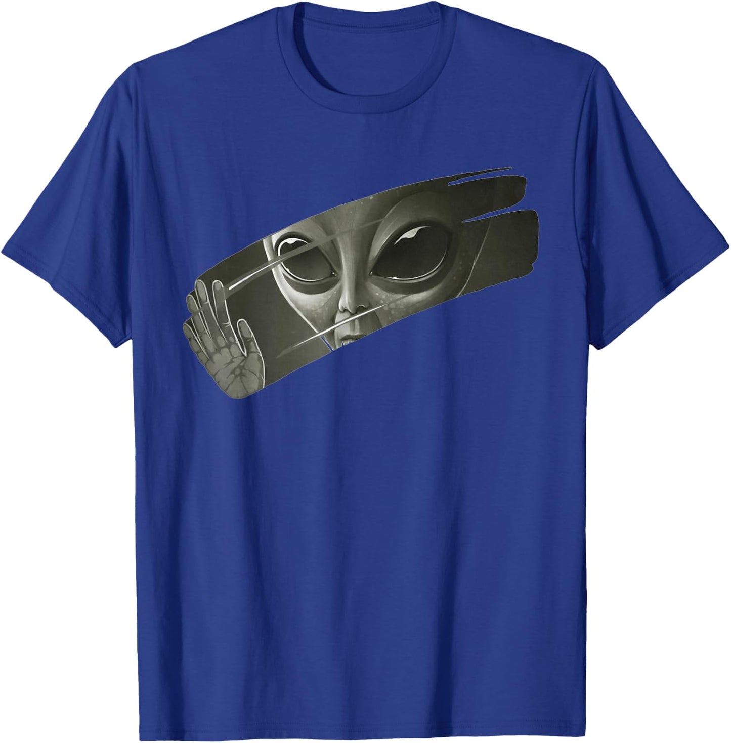 Aliens | Men's Women's Funny Graphic UFO Alien , black T-Shirt - T-Shirt | Royal