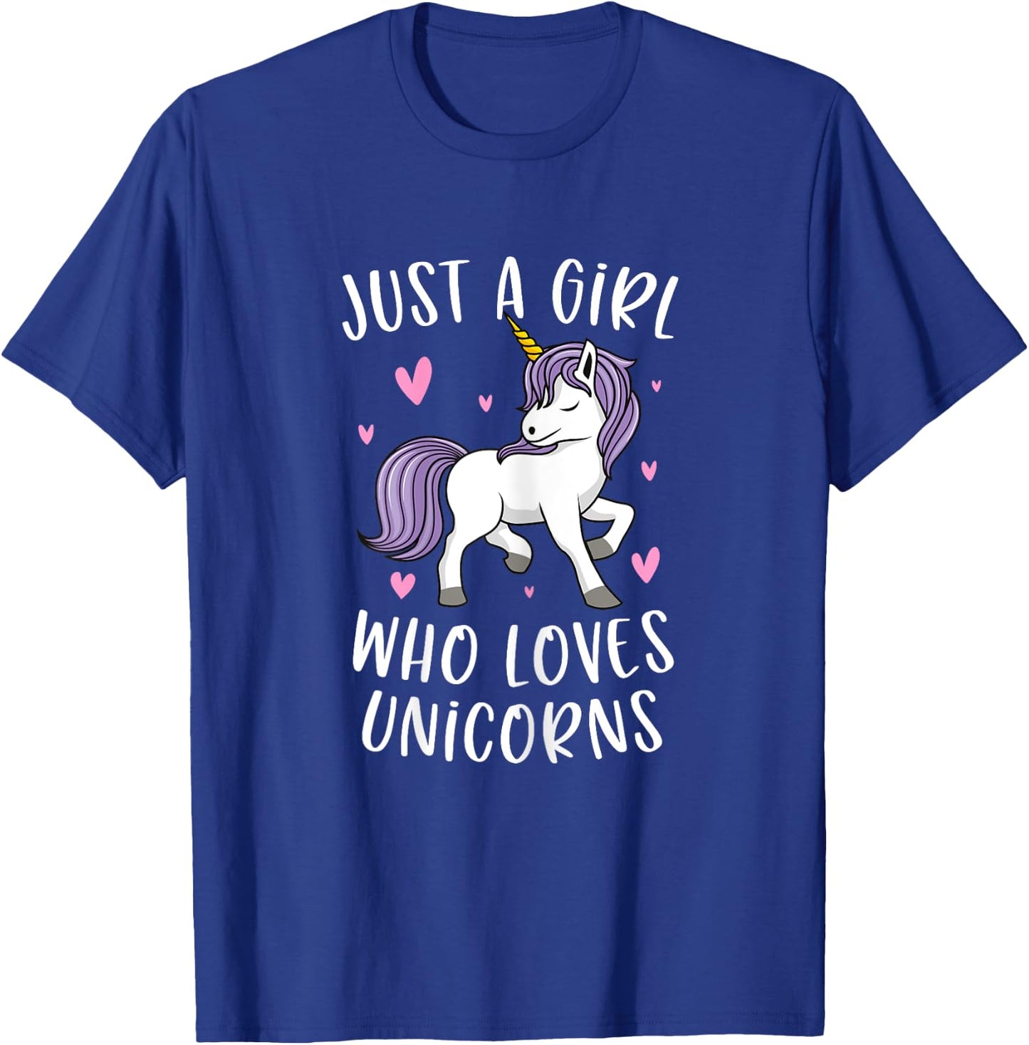 Just A Girl Who Loves Unicorns Funny Unicorn Gifts For Girls T-Shirt - T-Shirt | Royal