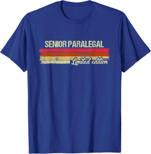 Vintage Senior Paralegal Limited Edition T-Shirt - T-Shirt | Royal