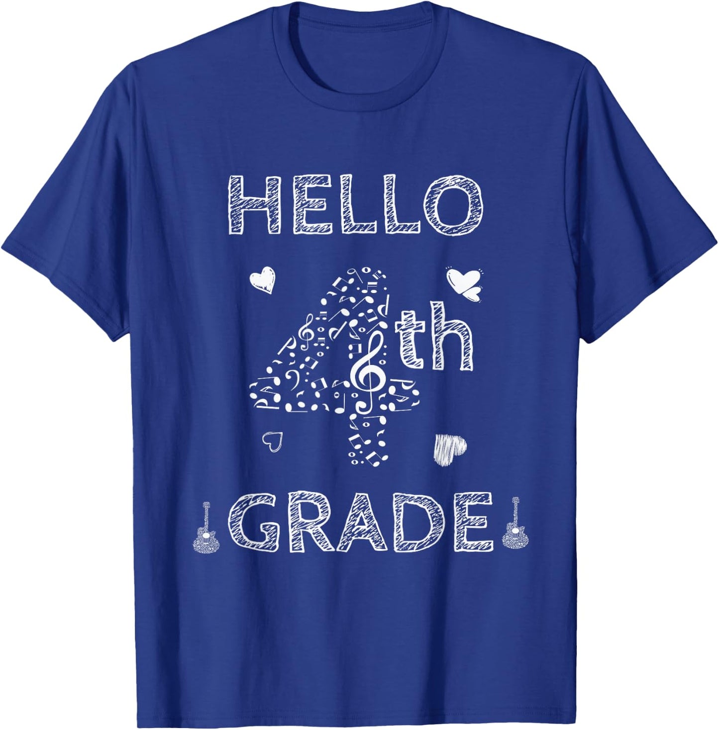 Back To School 4th Grade shirt hello fourth grade music T-Shirt - T-Shirt | Royal