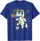 Mexico Flag Unicorn Football Soccer Fan Women Girls Kids T-Shirt - T-Shirt | Royal