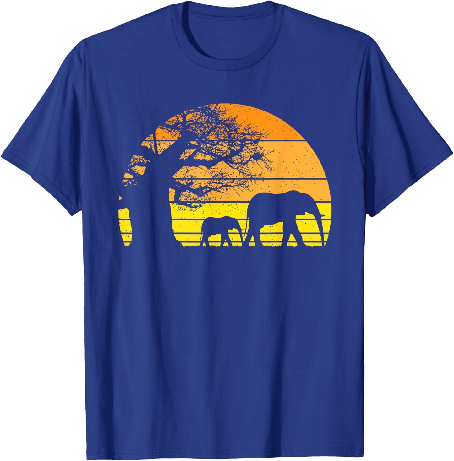 Elephant Safari Vintage Sunset Baobab Africa Flag T-Shirt - T-Shirt | Royal