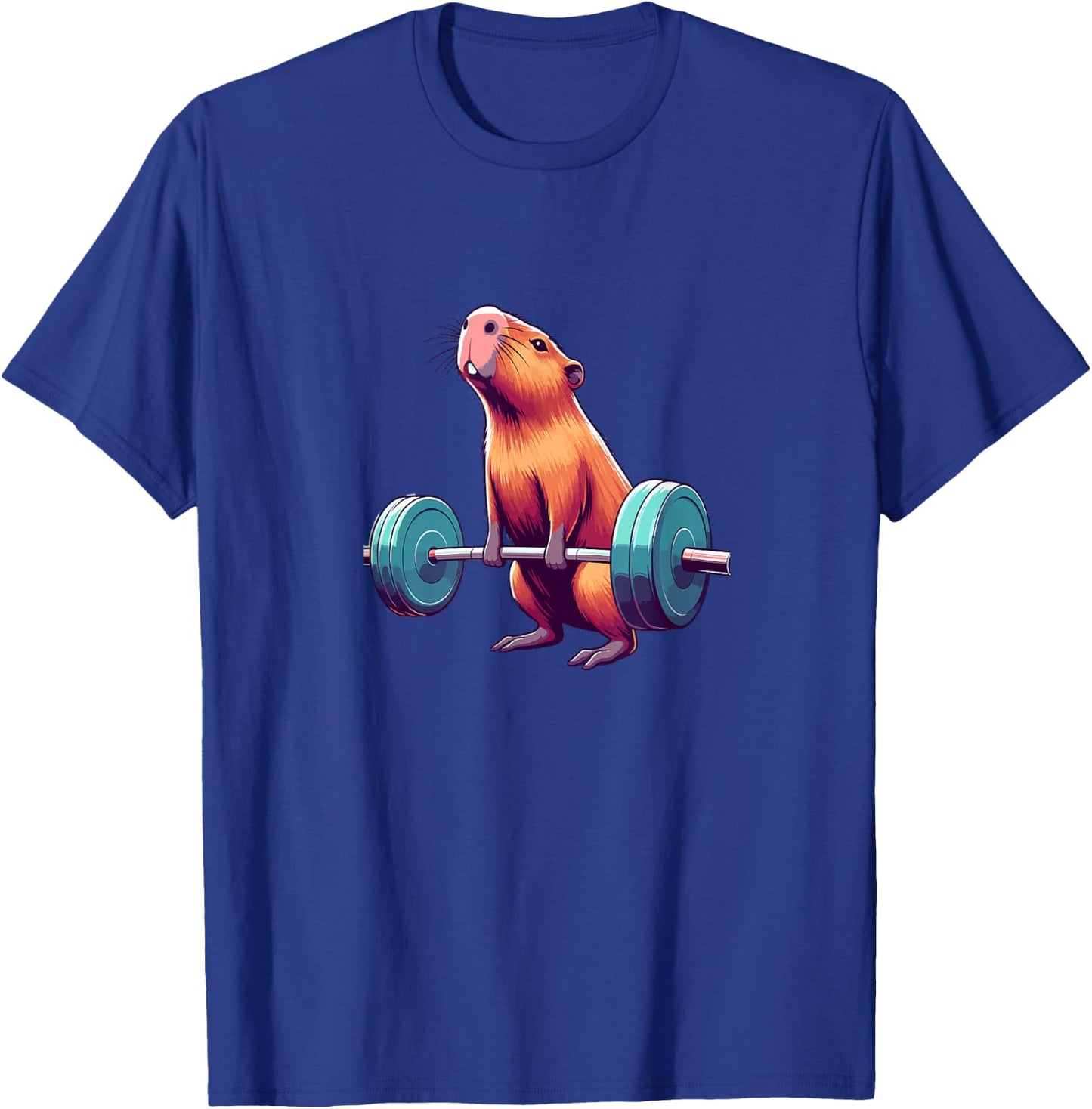 Capybara Deadlift Weightlifting Funny Fitness Workout T-Shirt - T-Shirt | Royal