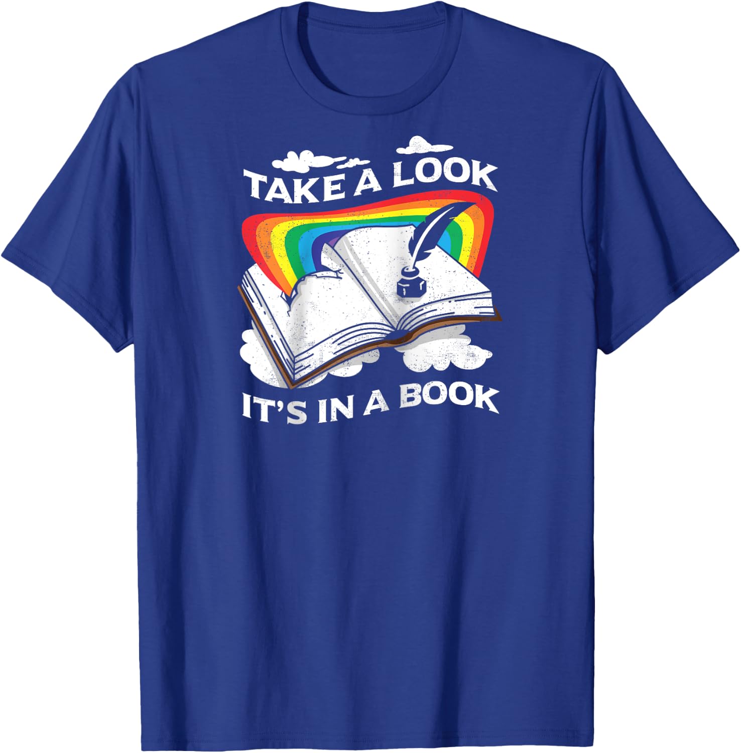 Love Reading Love Rainbows Gift Retro Rainbow Design Raglan Baseball T-Shirt - T-Shirt | Royal