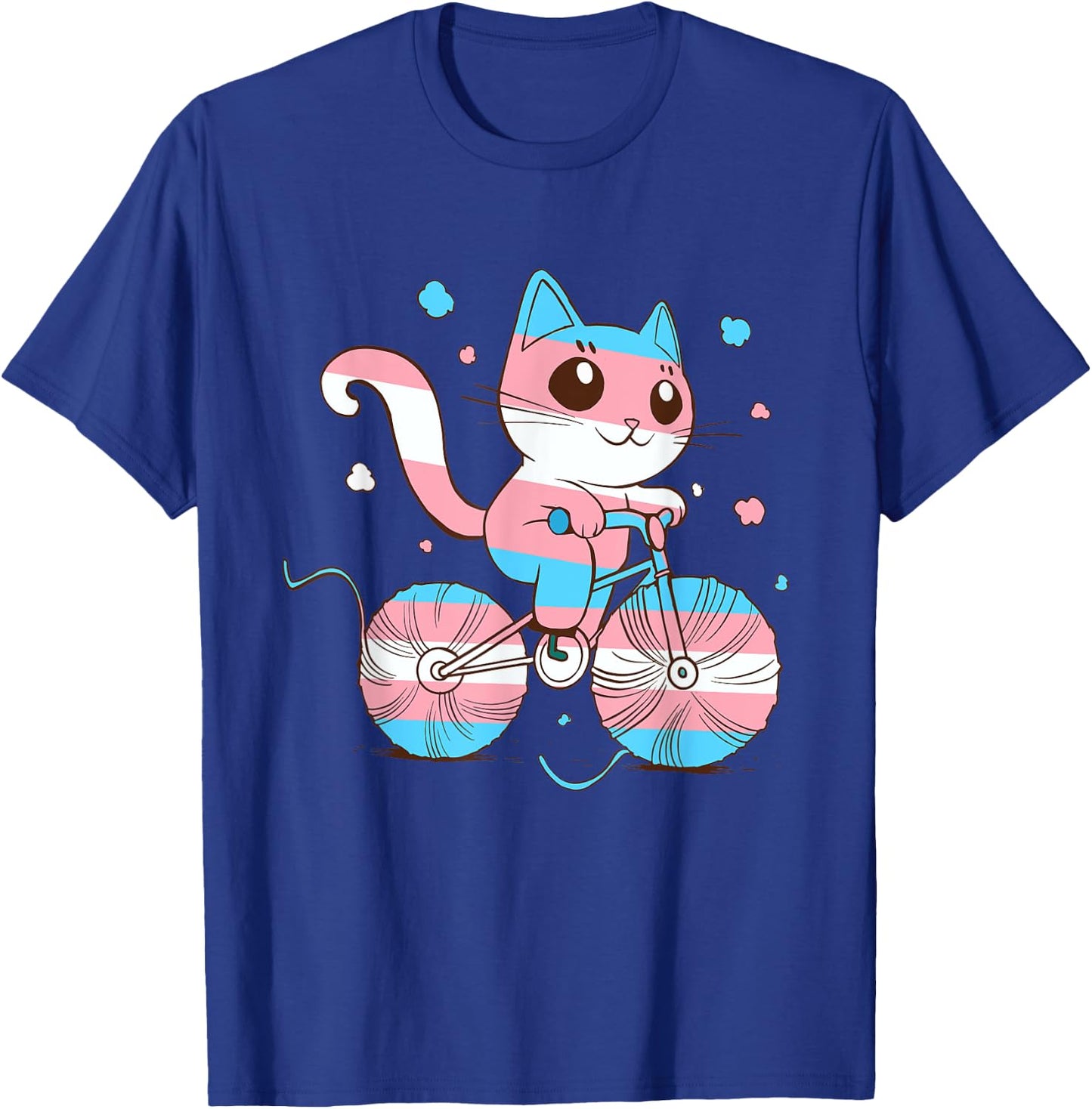 Transgender Pride Biking Cat Transsexual Transgender T-Shirt - T-Shirt | Royal