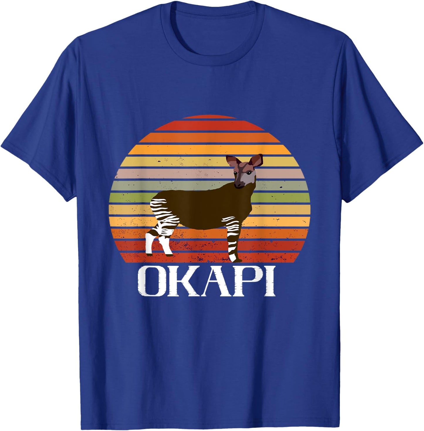 Retro Funny Okapi Vintage Forest Giraffe Okapi Lover Okapi T-Shirt - T-Shirt | Royal