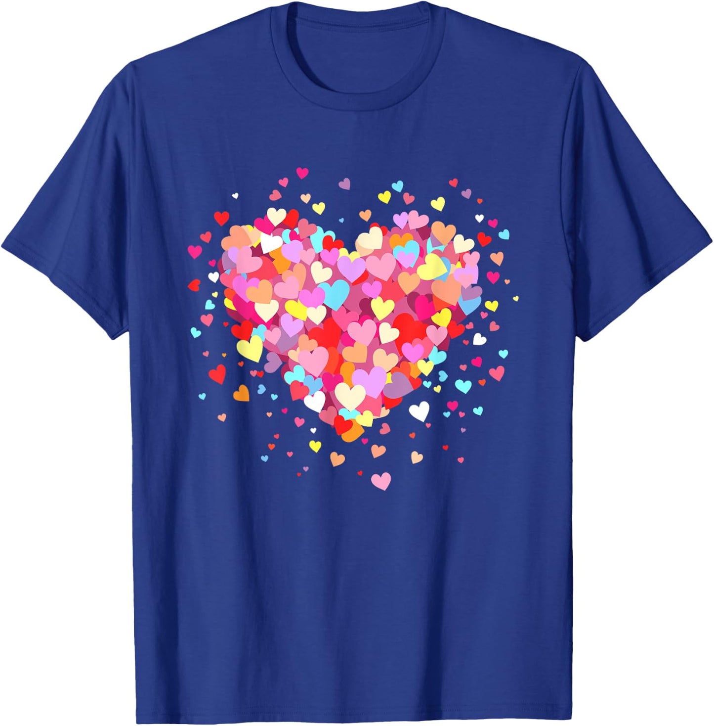 Heart Design Colourful Confetti Hearts Valentine's Day , black T-Shirt - T-Shirt | Royal