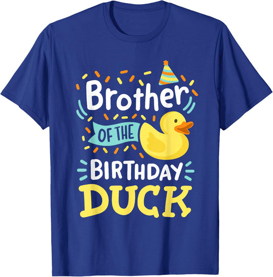 Kids Birthday Duck Crew Gear Brother Of The Birthday Duck Boy Rubber Duck Bday Family T-Shirt - T-Shirt | Royal