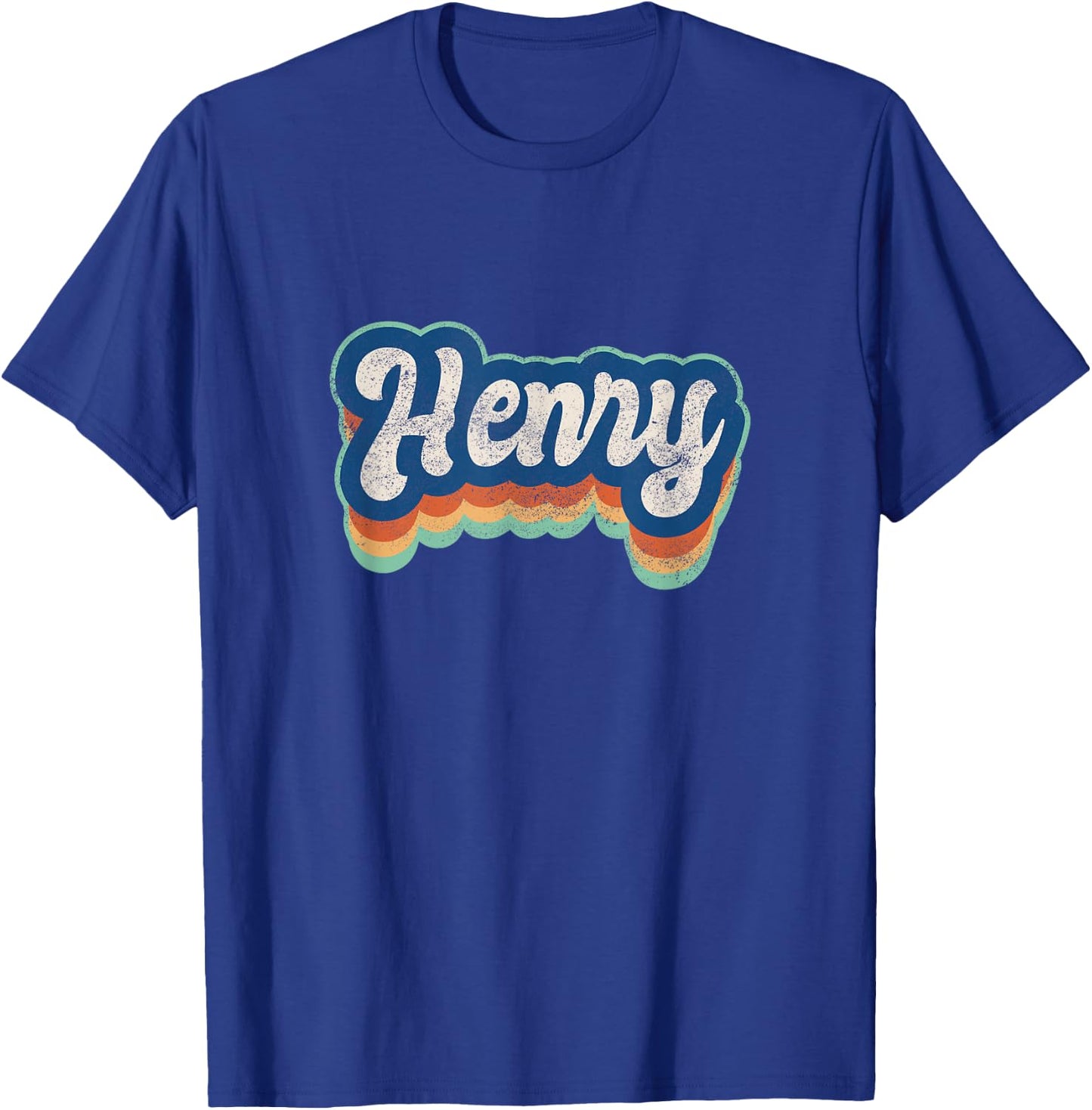 Henry First Name Boy Vintage Style 70s 80s Personalized T-Shirt - T-Shirt | Royal
