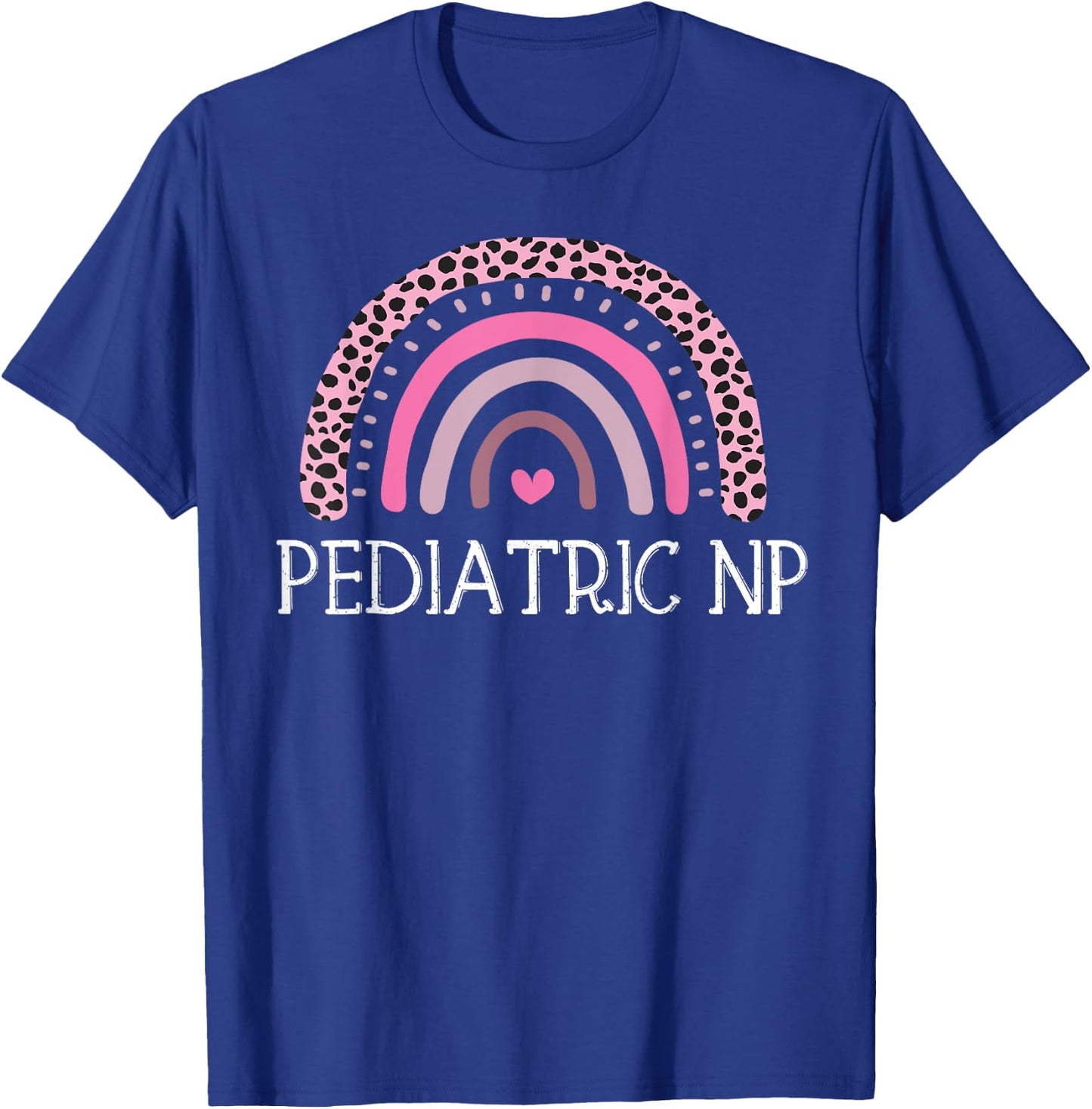 Leopard Rainbow Nurse Shirt, Boho Pediatric NP T-Shirt - T-Shirt | Royal