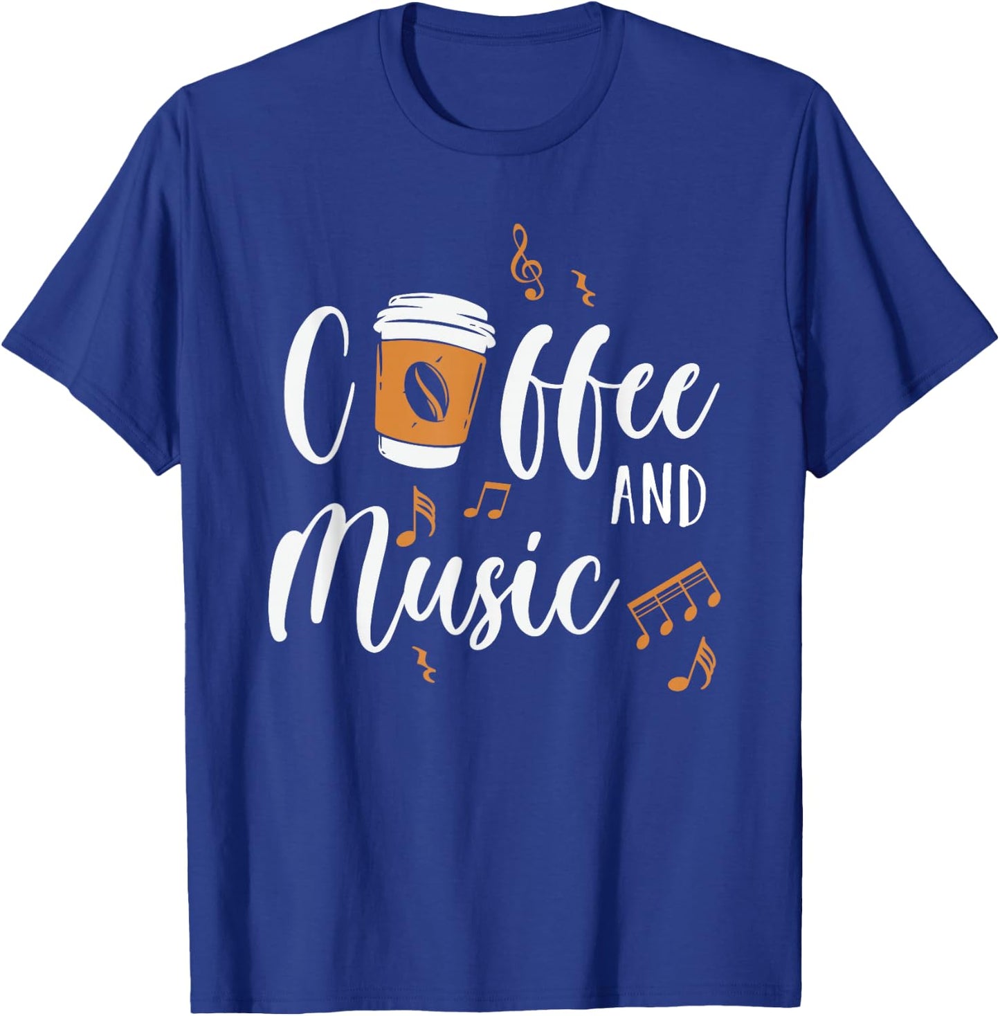 Caffeine Lover Music Makes Happy Coffee And Music T-Shirt - T-Shirt | Royal