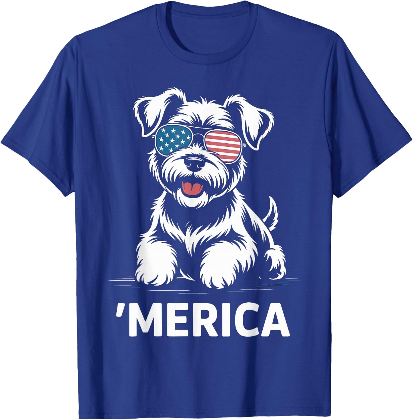 Miniature Schnauzer 4th of July ‘Merica Patriotic T-Shirt - T-Shirt | Royal
