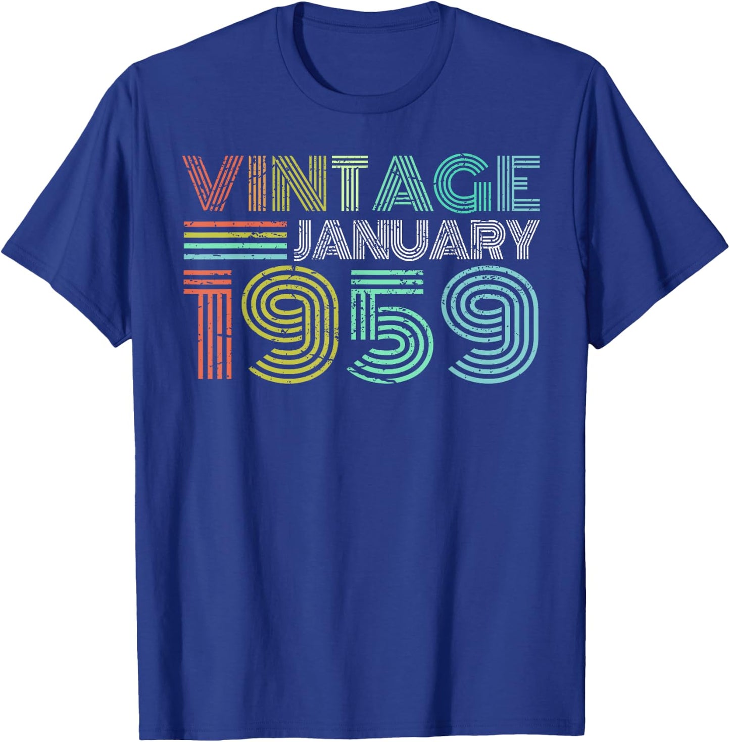 Vintage January 1959 Retro Born in January 1959 T-Shirt - T-Shirt | Royal