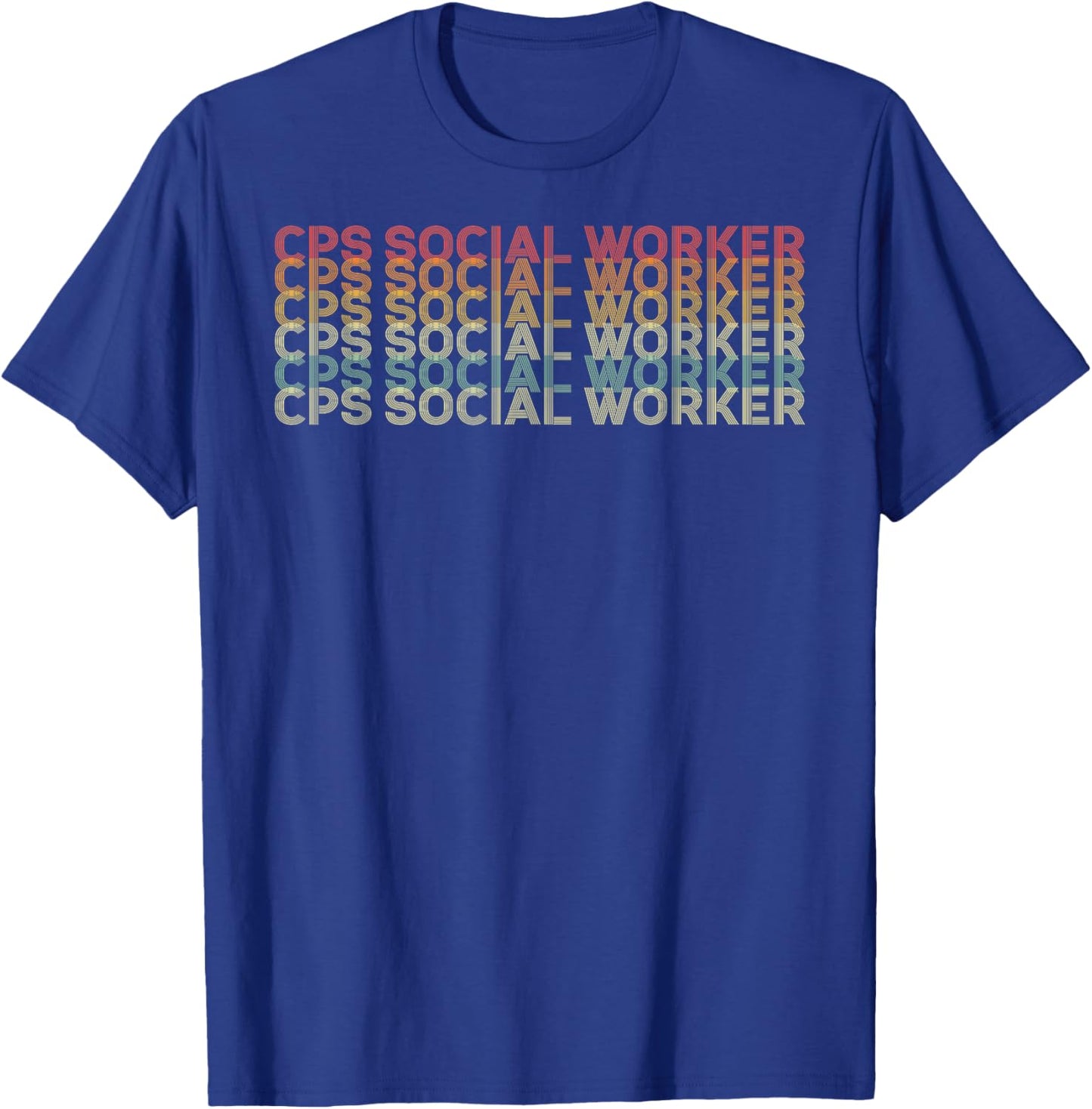 Retro 70s Cps Social Worker Job Title T-Shirt - T-Shirt | Royal