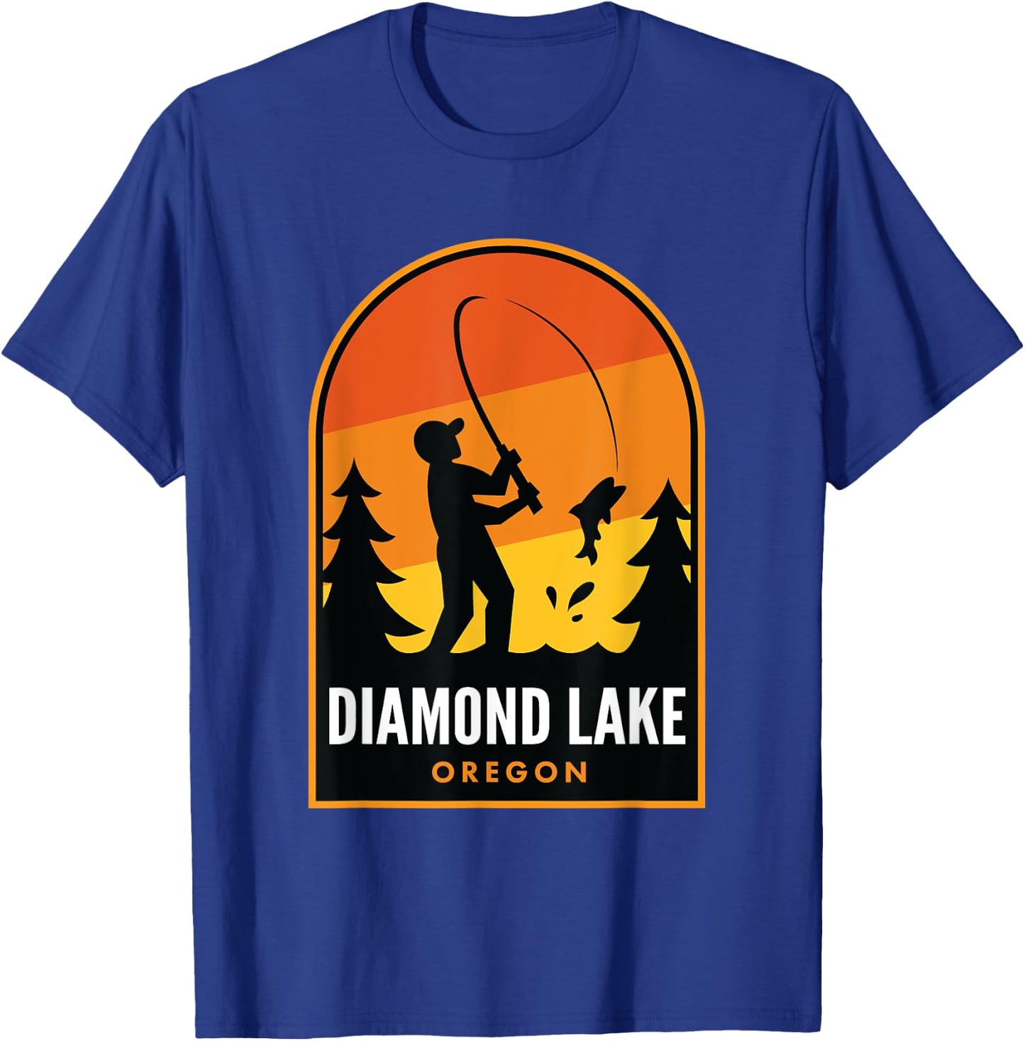 Diamond Lake Oregon Fishing T-Shirt - T-Shirt | Royal